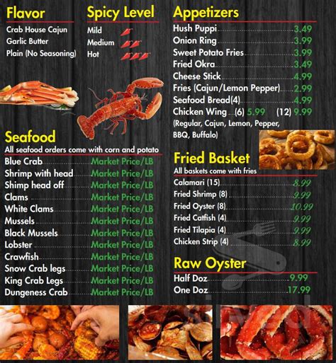 Hours & Info. . Storming crabs menu